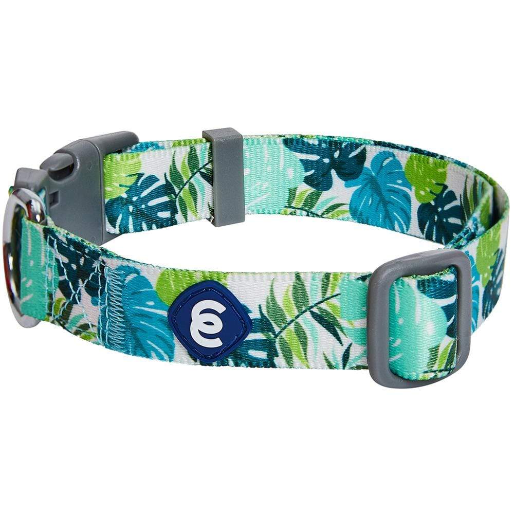 Summer Vacation Tropical Dog Collar, Palm Leaves Bahamas Hawaiian Collar